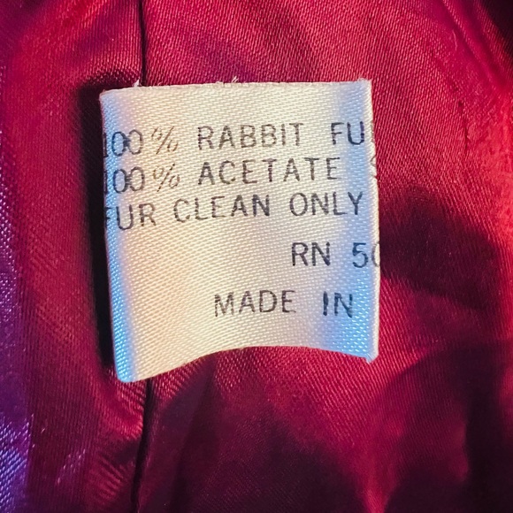 Vintage Fur Leather Jacket Coat 100% Rabbit Fur  Size M Made in Korea Preowned - Picture 6 of 7